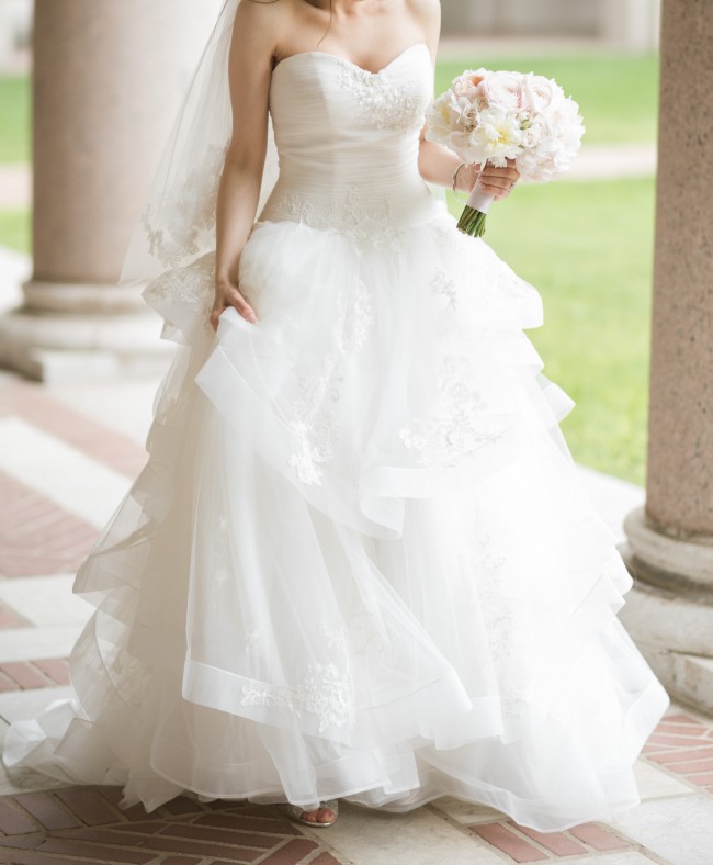 white by vera wang cap sleeve petite wedding dress