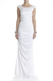 Lisa Ho Stretch silk satin with cap sleeve Preowned Wedding Dress on ...