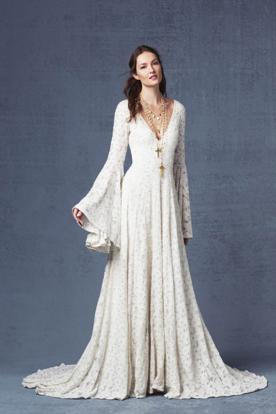 Boho Trending 30 Bell Sleeve Wedding Gowns The Stillwhite Blog 