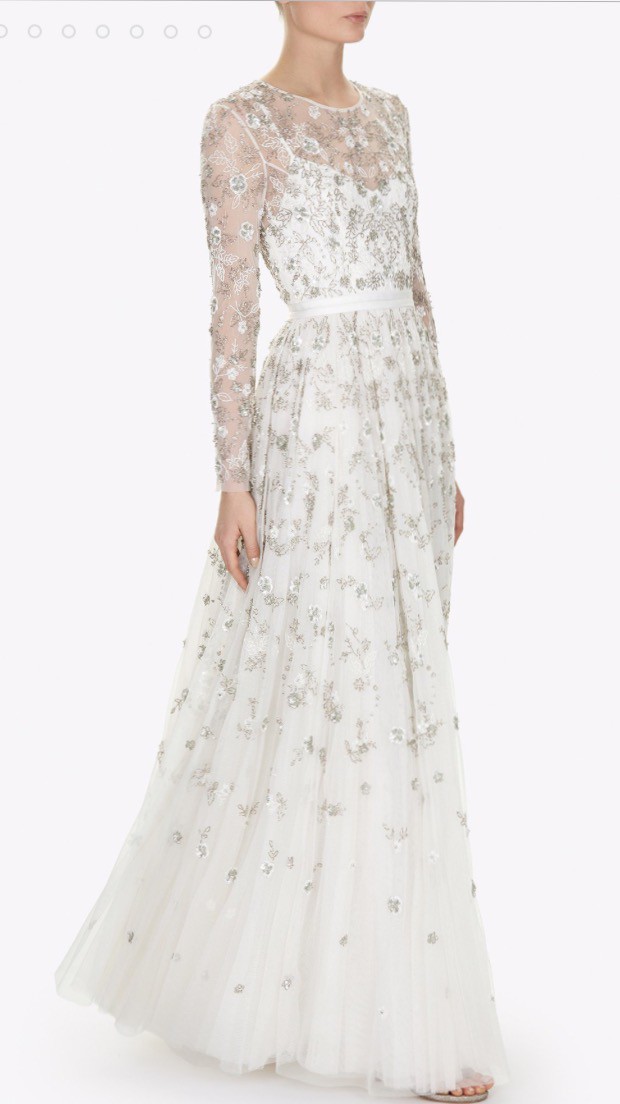 needle and thread long sleeve gown