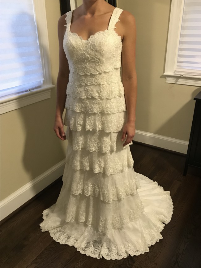 tiered lace wedding dress