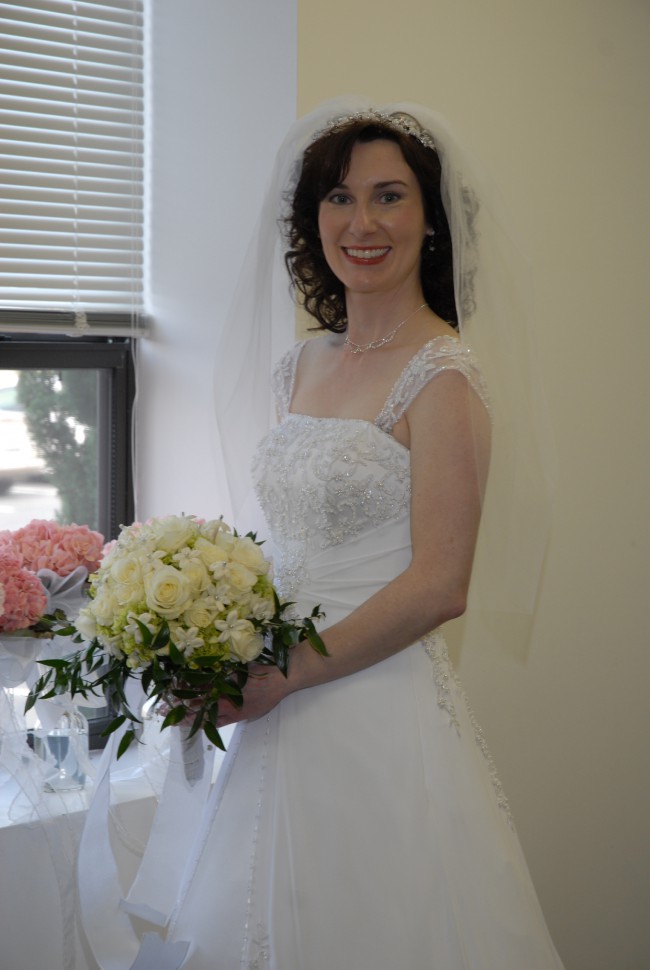 David's Bridal Dress Slit in Front